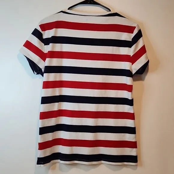 Tommy Hilfiger Short Sleeve Shirt Independence Day Red/White/Blue Women's Sz XL - Picture 7 of 9